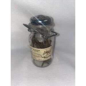 Vintage Glass All Purpose Shaker Spice Jar Wire Cover Filled Keys And Old Nails